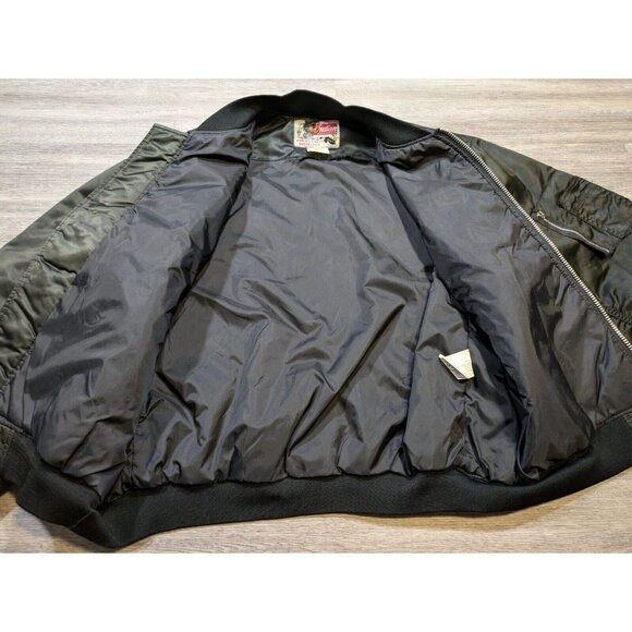 Vintage Indian Motorcycles Satin Bomber Jacket Men's XXL Full Zip Logo Script - Picture 8 of 15